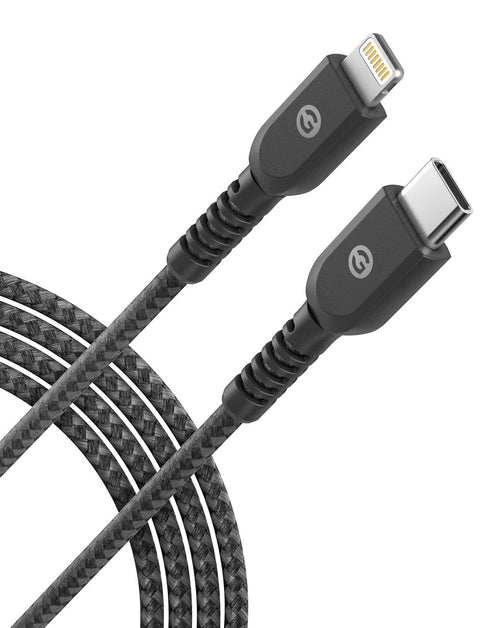 GALVANOX Short Lightning Charging Cable (3 Pack) Apple MFi Certified USB C to Lightning 1ft Braided Charger Cords Compatible with iPhone XR/11/12/...