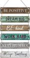 6 Pieces Rustic Wall Hanging Plaque Sign Inspirational Wall Art Farmhouse Wooden Door Signs Positive Plaque with Quotes Motivational Quote Decor f...