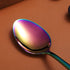 Rainbow Teaspoons 6.5" Set of 4, Berglander Stainless Steel Titanium Plating Shiny Mutil-Color Tea Spoons Silverware, Colorful Tea Spoon Small Des...