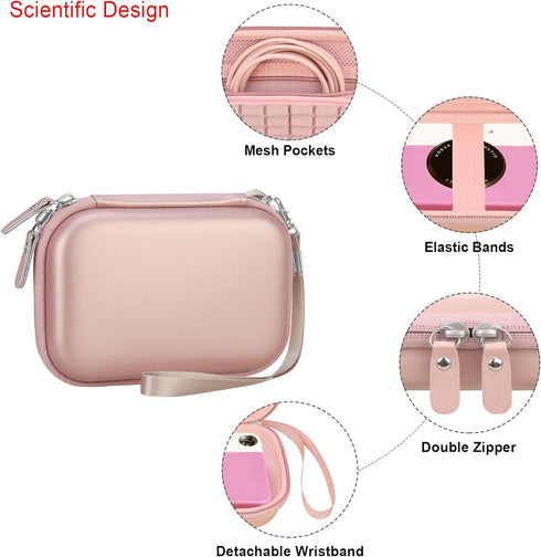 Camera Carrying Case for KODAK Printomatic Digital Instant Print Camera, Portable Bluetooth Photo Printer Storage Holder Bag, Mesh Bag Fits Photo ...
