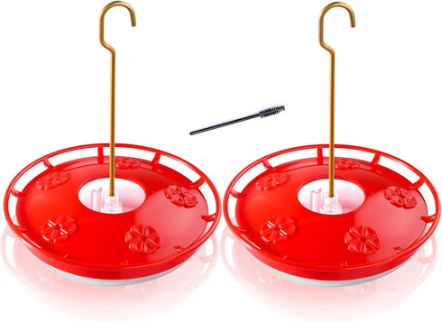 eWonLife Hummingbird Feeder for Outdoors, 2 Pack, Leak-Proof, Easy to Clean and Refill, Saucer Humming Bird Feeder Plastic, Including Hanging Hook...