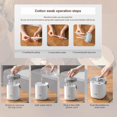 Humidifiers for bedroom,1.2L Portable Cool Mist Humidifiers Auto Shut-Off USB Desk Humidifier,with Warm Night Light and Dual Nozzle Design for Bed...