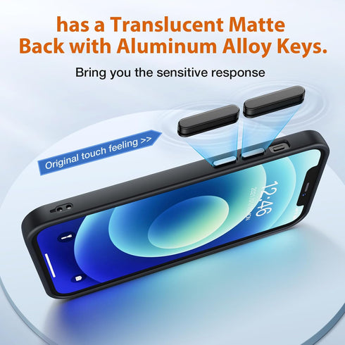 for iPhone 12 Phone Case, Shockproof for iPhone 12 Pro Case, Military Grade Drop Protection, Protective Hard Back Slim Translucent Case for iPhone...