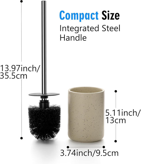 2 Pack Toilet Bowl Cleaning Brush Set for Bathroom, No Assembly and No Scratching Toilet Bowl, 304 Anti-Rust Handle...