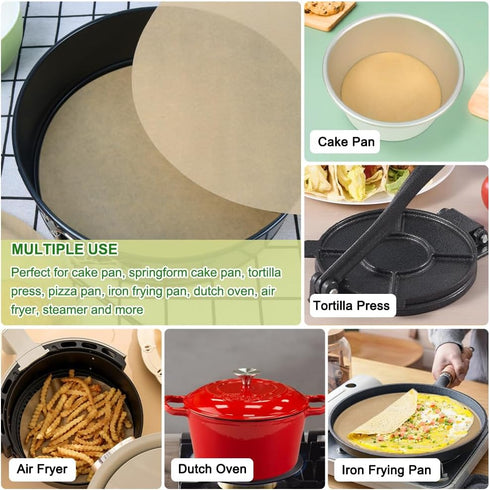 BOYAN Parchment Paper Rounds, Set of 220, Non Stick 9 Inch Parchment Paper for Baking, Pre-cut Cake Pan Parchment Paper Sheet for Round Cake Pan, ...