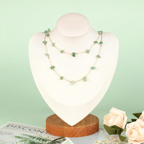 KYUNHOO Charming Green Raw Gemstones Jewelry Chain for Jewelry Making 5m Gold Plated Brass Necklace Chains Bulk Decoration Chain DIY Jewelry Suppl...