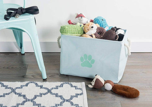 Bone Dry Pet Storage Collection Collapsible Bin, Medium Rectangle, Aqua...