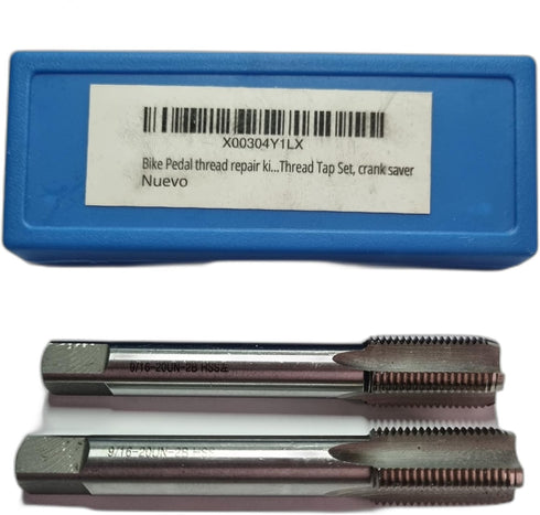 Bike Pedal thread repair kit, Right Hand and Left Hand Thread Tap Set, 9/16 x 20 TPI Crank Saver, Bike Crank Repair Tool...