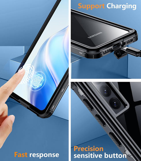 Temdan for Samsung Galaxy S21 Case Waterproof with Built-in Screen Protector 360 Full Body Underwater Case Shockproof Dustproof for Samsung S21 Ph...