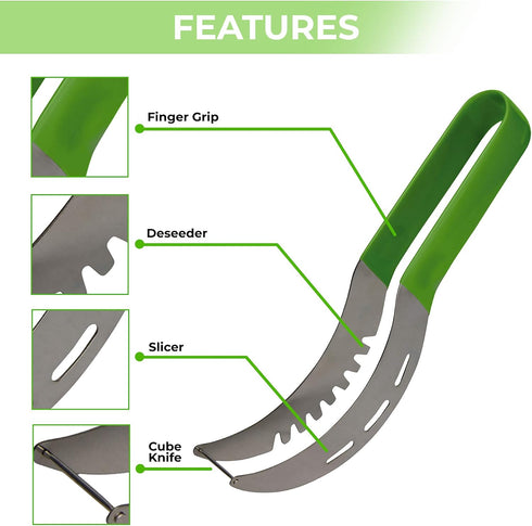 Watermelon Slicer – Premium Watermelon Cutter Kitchen Tools – Ultra-Sharp Stainless Steel Blade – Ergonomic and User-Friendly Handle – Safe, Durab...