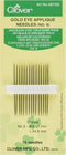 Clover Gold Eye Applique Needles-Size 9 15/Pkg, No.9, Metal...