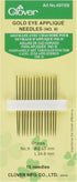 Clover Gold Eye Applique Needles-Size 9 15/Pkg, No.9, Metal...