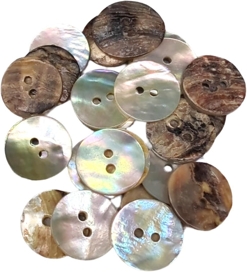 Natural Mother-of-Pearl Shell Buttons - AKOYA - 7 Sizes - Produced in Spain (15 mm)...