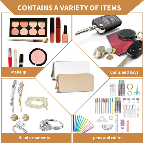 2 PCS Silicone Travel Makeup Bag Makeup Brush Holder Travel Zippered Pouch Silicone Makeup Brush Travel Case Purse Organizer for Makeup Tools and ...