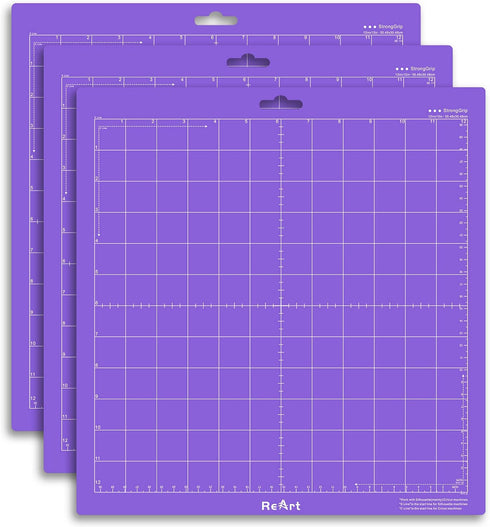 ReArt Cutting Mat for Silhouette Cameo 3 Packs 12” x 12” - Strong Grip Adhesive Cutting Mat Replacement Set Mats Vinyl Craft...