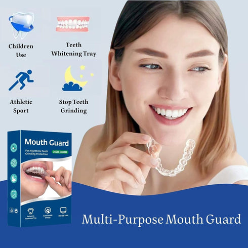 Mouth Guard for Grinding Teeth at Night, Sleep Mouth Guard, Reusable Mouth Guard for Sleeping Professional Stops Bruxism and Teeth Clenching (4 Pi...