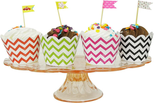 Wrapables Standard Size Chevron Cupcake Wrappers (Set of 20), Orange...