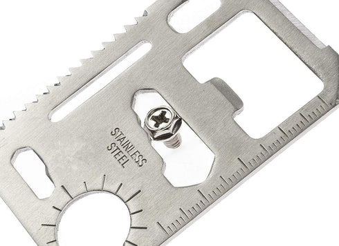 Stainless Steel Survival Pocket Tool - 11-in-1 Multipurpose Silver Beer Bottle Opener/Portable Wallet Pocket Size/Gifts for Men and Women(4-Pack)...