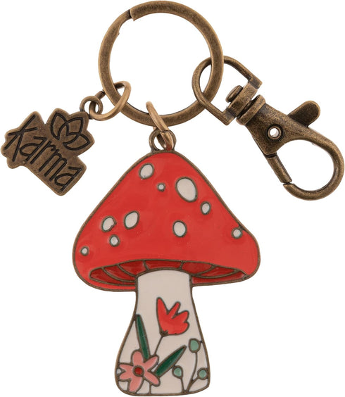 Karma Gifts, Womens Enamel Keychains, Mushroom 2”x2.75”...