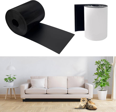 32.8 Feet Under Bed Blocker for Pets Adjustable Gap Bumper Toy Blocker for Under Couch with Adhesive Mounting Strap for Stopping Toys Going Under ...