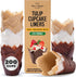 Tulip Cupcake Liners, Muffin Liners for Baking by Baker’s Signature 200pcs of Parchment Paper Cups Cupcake Wrappers – Perfect Size, Sturdy, Grease...