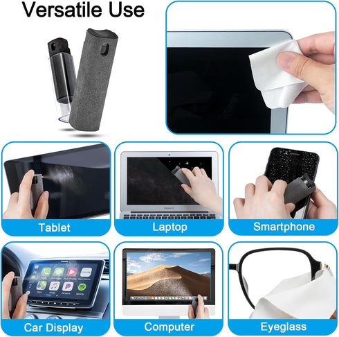 2 Pack Screen Cleaner Spray and Wipe for Laptop Monitor and Car Screens, Phone Touchscreen Mist Cleaning Kit for Cellphone, Tablet, PC, Computer, ...