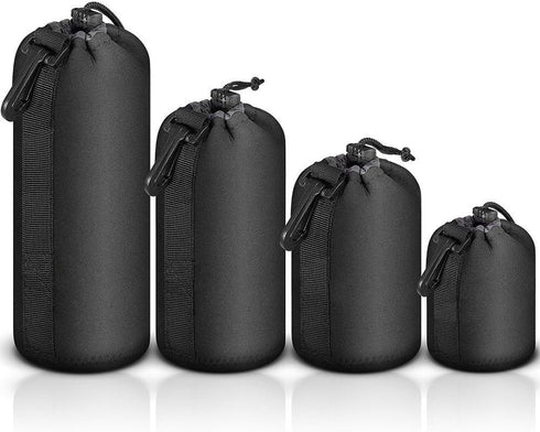 Selens 4 Pack Lens Cases with Thick Protective Neoprene Camera Lens Pouch Set for DSLR Camera Lens Sony Nikon Olympus Panasonic - Size: Small, Med...