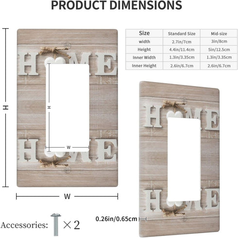 Home Wall Plate 1 Gang Single Rocker Decorative Light Switch Cover Modern Abstract Switch Plate Cover for Bedroom Kitchen Home Decor White Love...