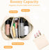 2 Pack Small Travel Makeup Bag for Women, PU Leather Travel Cosmetic Bag Waterproof Open Flat Makeup Bag with Small Makeup Purse Coin Pouch...