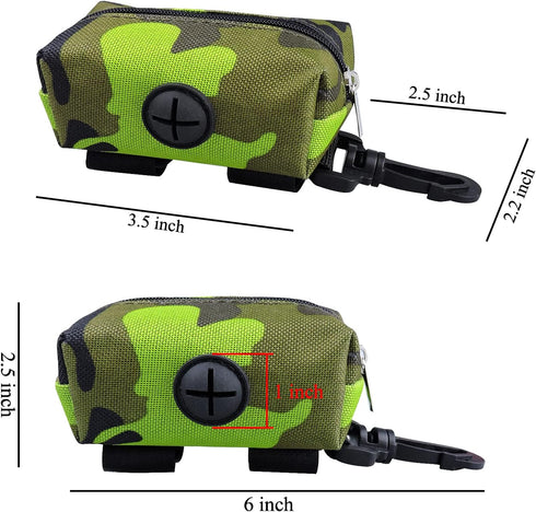 Andiker Dog Waste Bag Dispenser, Portable Dog Poo Bag Holder Leash Attachment with Zipper Pouches for Belt Leash (Green)...