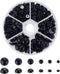 PH PandaHall Black Flat Backed Pearls, 690pcs Half Round Pearl Beads 6 Sizes Pearl Cabochon Faux Pearl Beads for DIY Scrapbook Phone Case Wedding ...