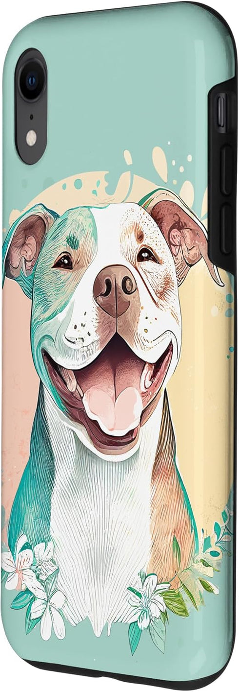 iPhone XR Pit Bull Mom Dog Lover Colorful Artistic Pitbull Owner Women Case...