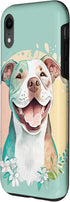 iPhone XR Pit Bull Mom Dog Lover Colorful Artistic Pitbull Owner Women Case...