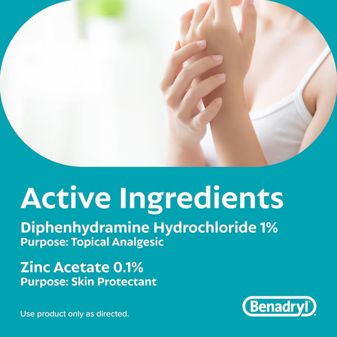 Benadryl Original Strength Anti-Itch Cream, Bug Bite Itch Relief, Diphenhydramine HCl Topical Analgesic & Zinc Acetate Skin Protectant, Great for ...
