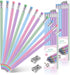24PCS Eco-friendly Wood & Plastic Free Recycled Rainbow Paper Pencils #2 HB Pencils Number 2 Pencils Erasers Toppers with 2 Pencil Sharpener, Maca...
