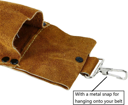 Flame-Resistant Electrode Bag/Welding Rod Pouch/welding rod holder/Leather Electrode Holder/ (gold brown)...