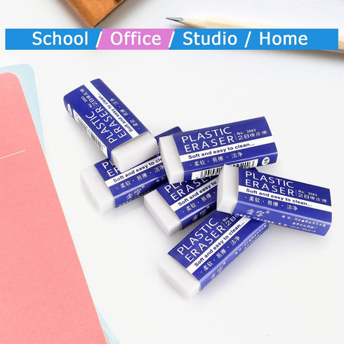 Tamaki 6 Pack Pencil Erasers, Large White Erasers for School Office, Art Erasers for Drawing...