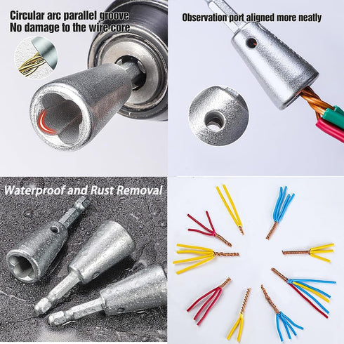 2PCS Wire Twister Tool for Drill, Wire Stripping and Twisting Tool Wire Nut Twister, 2024 New 6mm Hex Shank Cable Wire Stripper and Twister for El...