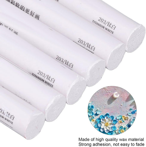 White Oil Pastels, 6Pcs Soft Oil Sticks Set Vibrant Creamy Crayons Drawing Pen Painting Stationery Single Color Art School Supplies Professional A...