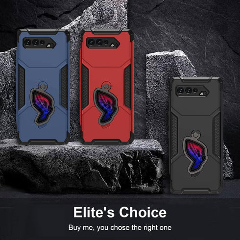 Armor Case for ASUS ROG Phone 5, 5 Pro Cover, Soft TPU with Built in Camera Protector, Dust Cover for Charging Port and Cooler Port with Clear Tem...
