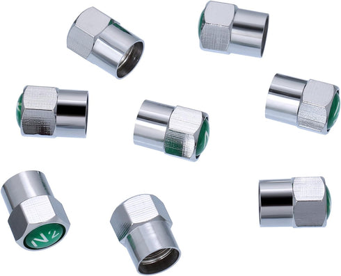 Tatuo 20 Pieces Metal Brass Tire Valve Stem Caps Dustproof Valve Covers for Auto Cars Tire Valves N2 Nitrogen Sign Logo on The Top...