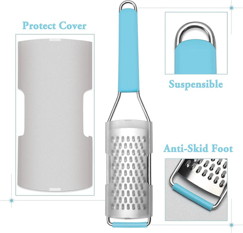 Cambom Lemon Zester Grater Three-piece Suit - Heavy Duty Kitchen Tool for Parmesan Cheese, Ginger, Garlic, Nutmeg, Chocolate, Vegetables?Fruits?St...