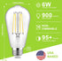 WIHTU Vintage LED Edison Bulbs, 6W Equivalent 60W, ST58 Antique LED Filament Bulbs, LED Light Bulbs with 95+ CRI, High Brightness Daylight 4000K, ...