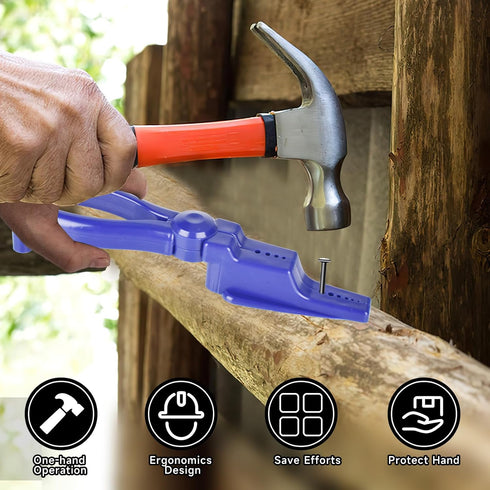 Nail Holder for Hammering - Protect Hand Tools Carpenter Tools Nail Setter Plastic Pliers Holder Nail Punch Set for Assorted Nails Tools & Home Im...