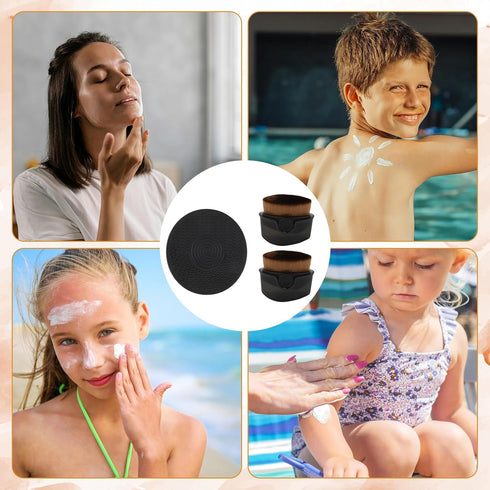 2pcs Sunscreen Applicator, Sunscreen Brush for Kids with Protective Caps Travel Portable Body Sun Lotion Applicator Soft Bristle Sun Cream Brush S...