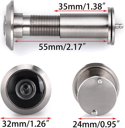 Sumnacon Safety Door Viewer,Solid Brass 220-degree Door Viewer/Peephole with Heavy Duty Rotating Privacy Cover for 1-3/8" to 2-1/6" Doors, Durable...