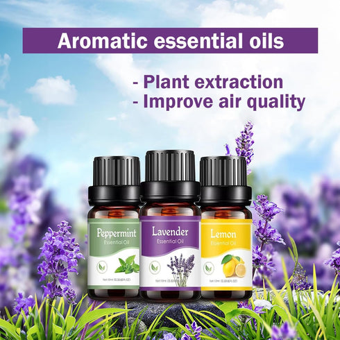 Essential Oils Natural Oils Fragrance Oil for Diffuser Humidifier Home Candle Making Replenish Set-6 Pack,Lavender, Lemon, Peppermint, Sweet Orang...