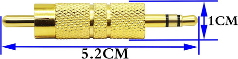 zdyCGTime Gold Plated 3.5MM to RCA Audio Adapter Metal RCA Male to Jack 3.5mm (1/8 Inch) TRS Stereo Plug Male Adaptor Connector for RCA Headphone ...