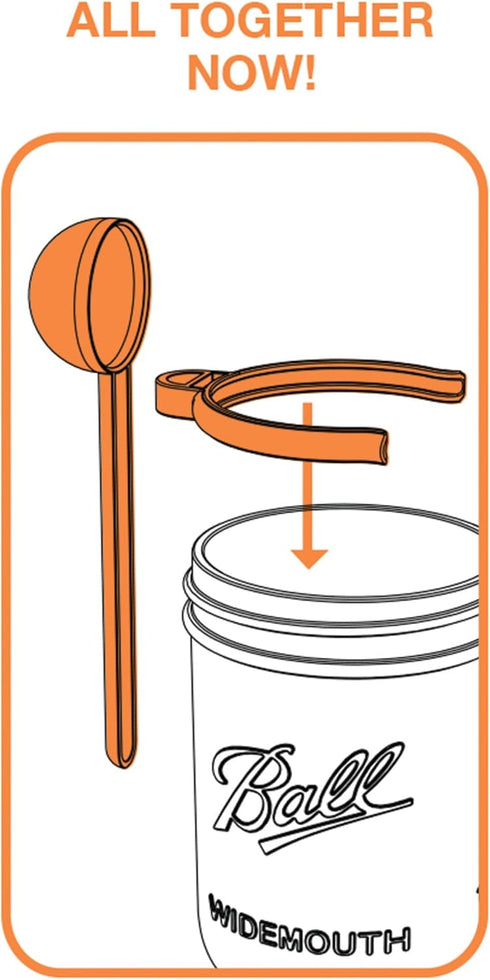 Jarware Coffee Spoon Clip for Wide Mouth Mason Jars, Orange...