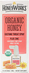 HoneyWorks Adult Throat Spray for Sore Throat Relief, 1 Oz, Soothing Non-GMO USDA Organic Dark Honey + Zinc, Fast-Acting Relief, Ages 12 Years+...